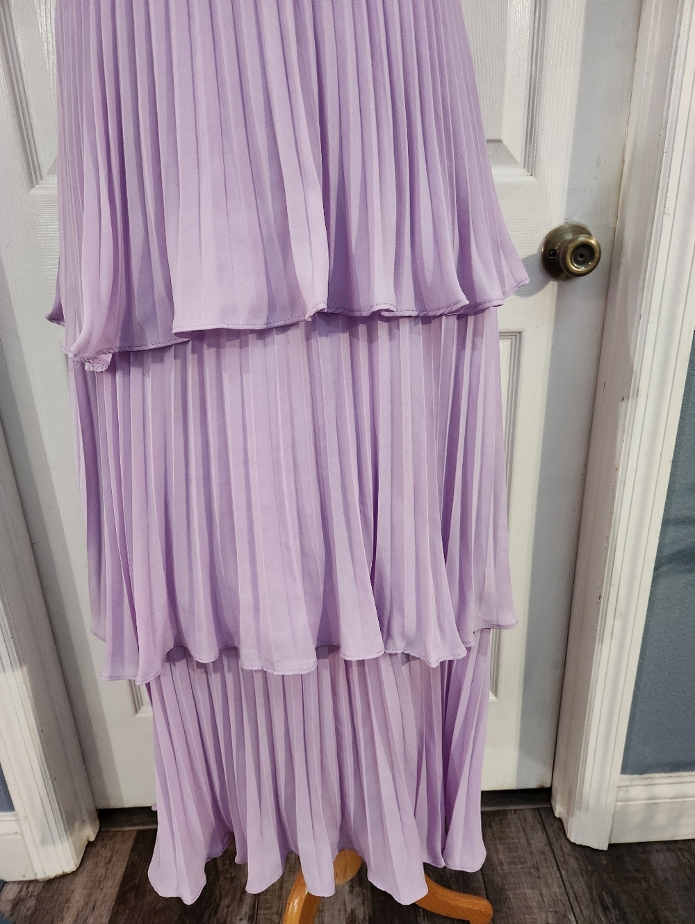 Lulu's Soft Lilac Tiered Midi Dress with Sweetheart Neckline - Picture 7 of 16